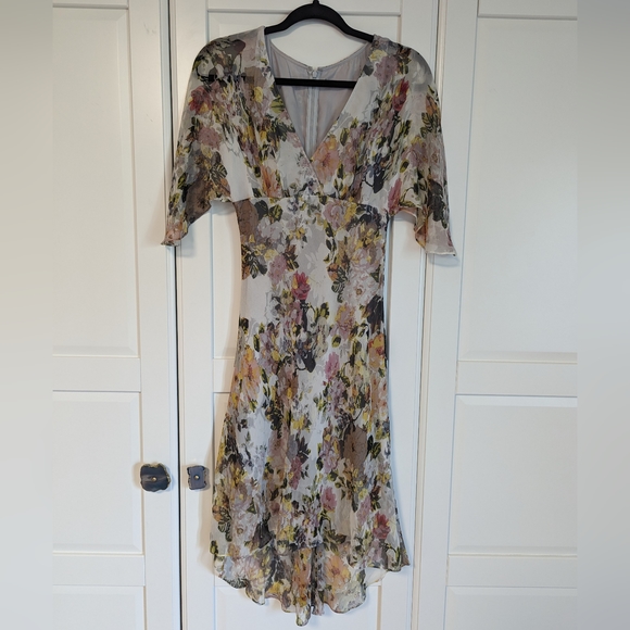 Marciano Floral Silk Midi Dress - Size S - Picture 3 of 10